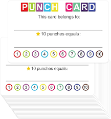 105 pcs 2 x 3 5 reward punch cards