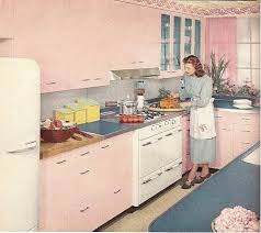 vintage pink kitchen