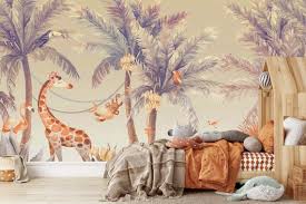 Safari Animals Wallpaper Removable