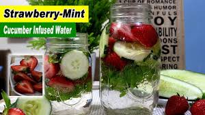 strawberry mint cuber infused water