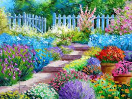 flower garden painting art