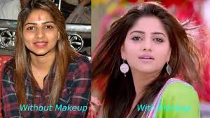 actress with and without makeup photos