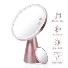 Lighted Makeup Mirror With Bluetooth Speaker Fascinate Rechargeable Led Mirror Light Touch Screen With Makeup Mirror With Lights Mirror With Lights Led Mirror