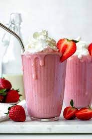 strawberry banana milkshake with or