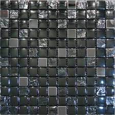 Metal Insert Black Glass Blends Mosaic