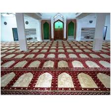 maroon and cream designer masjid carpet