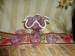 fenton pink carnival glass miniature