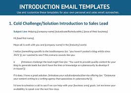 15 business introduction email templates