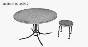 round glass table set 3d model 34