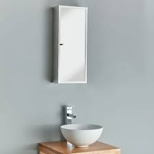 Slim Bathroom Mirror Cabinet 250mm Palma