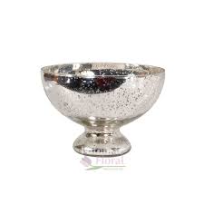 Mercury Silver Glass Pedestal Bowl 5