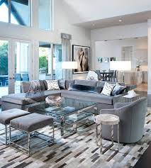 Grey Sofas Monochromatic Living Room