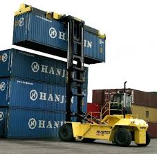 Similarly, container manufacturers include forklift pockets, located at the bottom of shipping containers, to help industrial forklifts pick up and move the units. Hyster Container Handling Vehicles