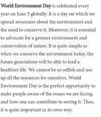 I have given below three varied word length speeches on world environment day for my readers. Doameo6flkyhxm