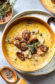 wild rice and mushroom soup dishing