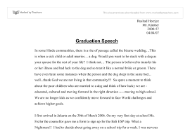 Sample Graduation Speech      Documents in PDF Graduation Wisdom graduation speech introductions examples   jpg