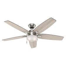 Hunter Antero 54 In Led Indoor Brushed Nickel Ceiling Fan With Light
