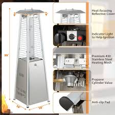 Tabletop Patio Heater With Glass