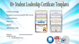 Student Leadership Certificate Template 10 Designs Free
