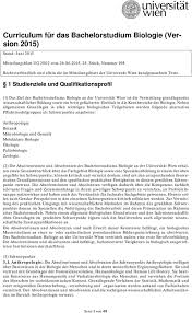 College & university in vienna, austria. Curriculum Fur Das Bachelorstudium Biologie Version Pdf Kostenfreier Download