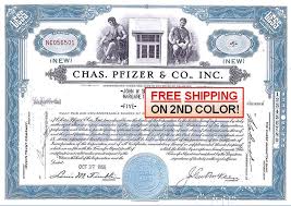 Stock analysis for pfizer inc (pfe:new york) including stock price, stock chart, company news, key statistics, fundamentals and company profile. 1960 Original Vintage Pfizer Stock Certificate 1950 S 60 S Free Shipping Of 2nd Color 100 Shares About Unicrculated At Amazon S Collectible Coins Store
