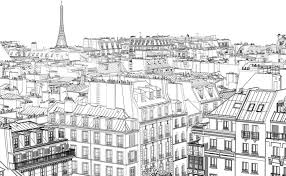 Black and white photographs give any city a dreamy, romantic look. Wallpaper View Paris Ink Sketch France Black White Design Drawing Graphics