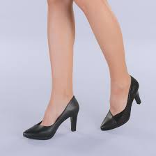 Pantofi Piele dama negri cu platforma Fideria - HaineinTrend.com