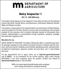 dairy inspector minnesota department