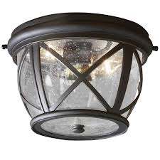 Allen Roth Castine 10 88 In W Rubbed Bronze Outdoor Flush Mount Light In The Outdoor Flush Mount Lights Department At Lowes Com