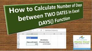 excel formula count number of days