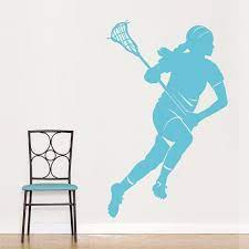 Female Lacrosse Player Wall Art Decal