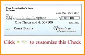 Presentation Check Template Charity Cheque Large Blank