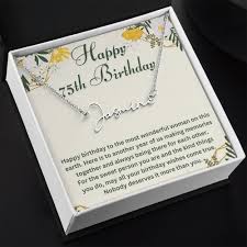 75th birthday necklace jewelry gift for