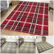 new modern tartan living room rug soft