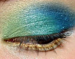 colorful makeup green teal blue