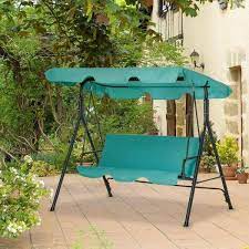 Outsunny Black Metal Patio Swing With