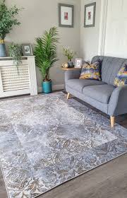 fusion rug border grey gold rug vibe