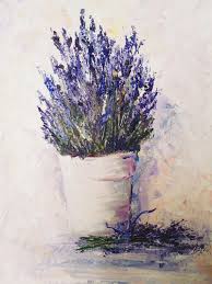 Lavender Painting On Canvas Shabby Chic