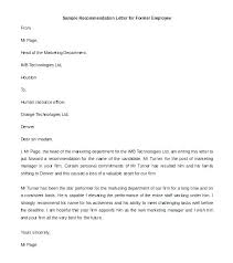 Referral Letter For Employee Employee Letters Of Recommendation
