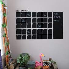 Monthly Calendar Chalkboard Wall Decal