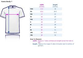 Hanes Beefy T Sizing Chart