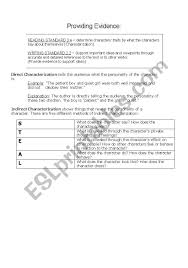 English Worksheets Indirect Characterization In Forged By