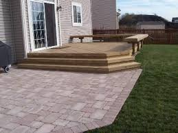 Wood Deck That Steps Down To Paver