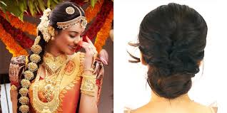 Find the best wedding hairstyle ideas for brides with short hair. Unique Hairstyle Ideas Appropriate For Kerala Wedding Sarees