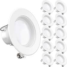Amazon Com Sunco Lighting 10 Pack 4 Inch Led Recessed Downlight Baffle Trim Dimmable 11w 60w 3000k Warm White 660 Lm Damp Rated Simple Retrofit Installation Ul Energy Star Home Improvement