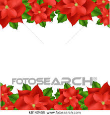 Clip Art Of Red Poinsettia Border K8142468 Search Clipart