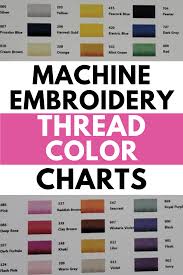 machine embroidery thread color charts