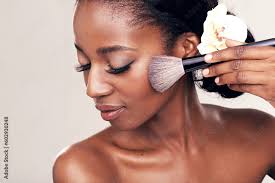brush elegant makeup and face of black
