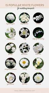 15 por white wedding flowers silk