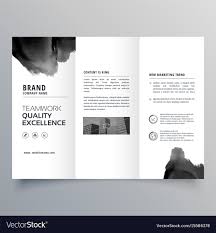 Black Paint Trifold Brochure Design Template Vector Image